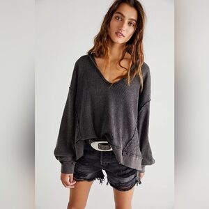 Free People We The Free Buttercup Thermal long sleeve top size large